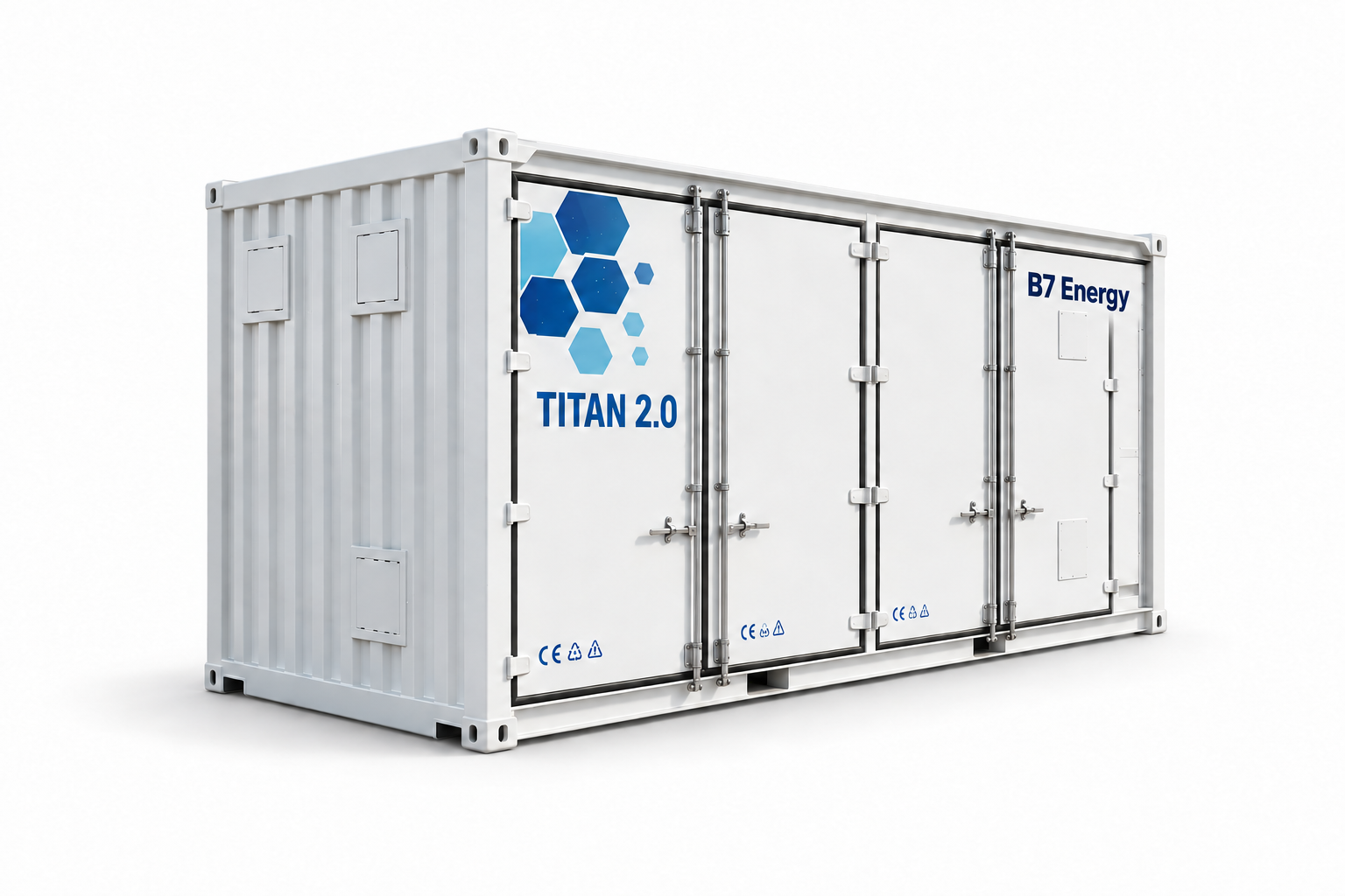 B7 Energy Titan 2.0 energy storage system, branded product illustration